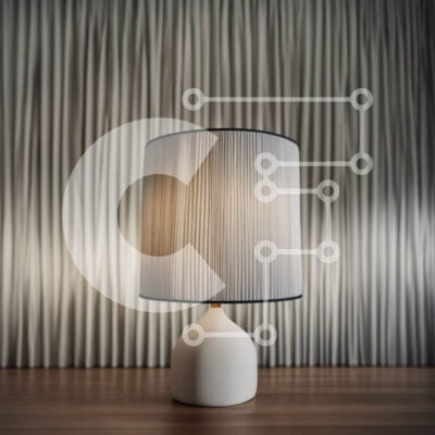 Intra Συλλεκτικό Ξύλινο Παζλ Plywood  4mm - Λευκό φωτιστικό σε άδειο ξύλινο τραπέζι Σε Ξύλινο Κουτί - Διαστάσεις Puzzle: 10x10 cm – 25 κομμάτια - Image 1