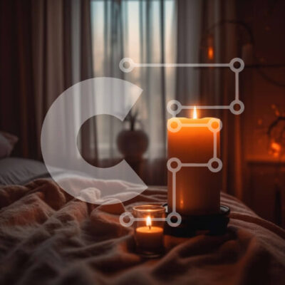 Intra Συλλεκτικό Ξύλινο Παζλ Plywood  4mm - Άνετη σκηνή με κεριά σε ένα κρεβάτι με παράθυρο στο φόντο Σε Ξύλινο Κουτί - Διαστάσεις Puzzle: 10x10 cm – 25 κομμάτια - Image 1