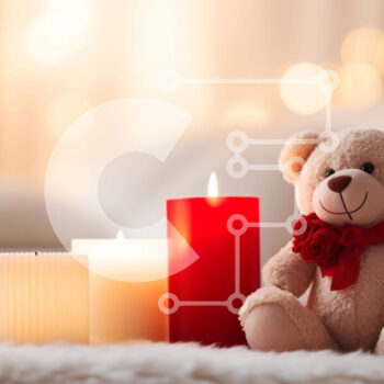 Intra Συλλεκτικό Ξύλινο Παζλ Plywood  4mm - Αρκουδάκι και κεριά σε ένα δωμάτιο Σε Ξύλινο Κουτί - Διαστάσεις Puzzle: 10x10 cm – 25 κομμάτια - Image 1