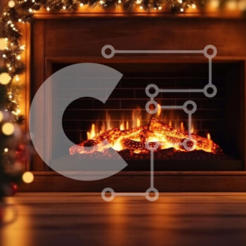 Intra Συλλεκτικό Ξύλινο Παζλ Plywood  4mm - Χριστουγεννιάτικο τζάκι με φωτάκια και στολίδια Σε Ξύλινο Κουτί - Διαστάσεις Puzzle: 10x10 cm – 25 κομμάτια - Image 1