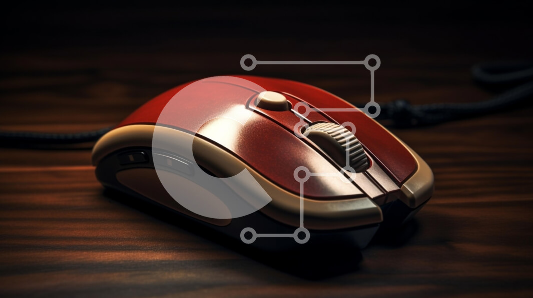 Intra Συλλεκτικό Ξύλινο Παζλ Plywood  4mm - Κόκκινο και καφέ ποντίκι υπολογιστή Σε Ξύλινο Κουτί - Διαστάσεις Puzzle: 10x10 cm – 25 κομμάτια