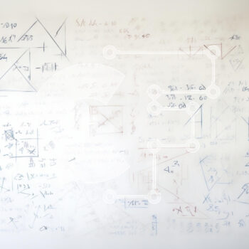 Intra Συλλεκτικό Ξύλινο Παζλ Plywood  4mm - Μαθηματικοί υπολογισμοί σε λευκό πίνακα Σε Ξύλινο Κουτί - Διαστάσεις Puzzle: 10x10 cm – 25 κομμάτια - Image 1