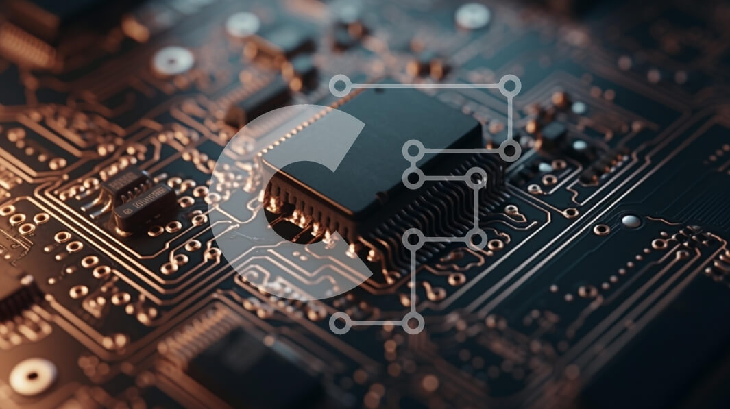 Intra Συλλεκτικό Ξύλινο Παζλ Plywood  4mm - Κοντινό πλάνο της πλακέτας ηλεκτρονικών κυκλωμάτων με μικροτσίπ και ημιαγωγούς Σε Ξύλινο Κουτί - Διαστάσεις Puzzle: 10x10 cm – 25 κομμάτια