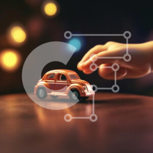 Intra Συλλεκτικό Ξύλινο Παζλ Plywood  4mm - Vintage πορτοκαλί αυτοκίνητο παιχνιδιών Σε Ξύλινο Κουτί - Διαστάσεις: 10x10 cm – 25 κομμάτια