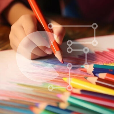 Intra Συλλεκτικό Ξύλινο Παζλ Plywood  4mm - Πρόσωπο που σχεδιάζει με χρωματιστά μολύβια Σε Ξύλινο Κουτί - Διαστάσεις Puzzle: 10x10 cm – 25 κομμάτια - Image 1