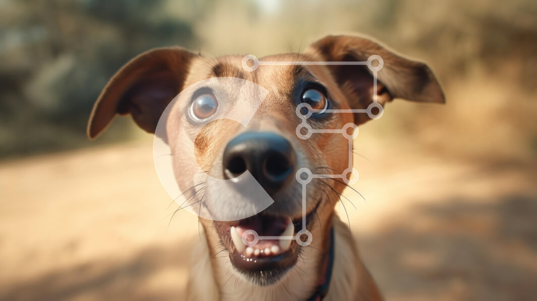 Intra Συλλεκτικό Ξύλινο Παζλ Plywood  4mm - Καφέ σκύλος με ανοιχτό στόμα και ορθάνοιχτα μάτια Σε Ξύλινο Κουτί - Διαστάσεις: 10x10 cm – 25 κομμάτια