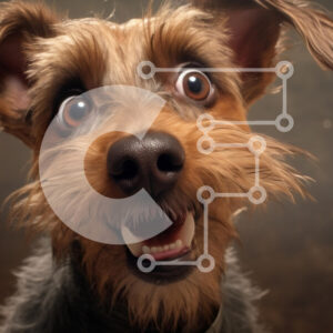 Intra Συλλεκτικό Ξύλινο Παζλ Plywood  4mm - Happy Dog με σκούρα καφέ γούνα Σε Ξύλινο Κουτί - Διαστάσεις: 10x10 cm – 25 κομμάτια