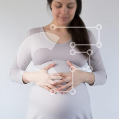 Intra Συλλεκτικό Ξύλινο Παζλ Plywood  4mm - Έγκυος γυναίκα με τα χέρια στο στομάχι Σε Ξύλινο Κουτί - Διαστάσεις Puzzle: 10x10 cm – 25 κομμάτια - Image 1