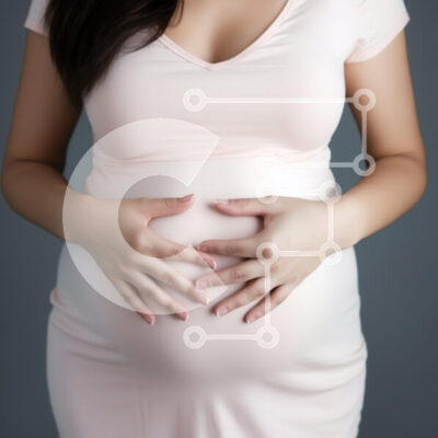 Intra Συλλεκτικό Ξύλινο Παζλ Plywood  4mm - Έγκυος γυναίκα με τα χέρια στο στομάχι Σε Ξύλινο Κουτί - Διαστάσεις Puzzle: 10x10 cm – 25 κομμάτια - Image 1