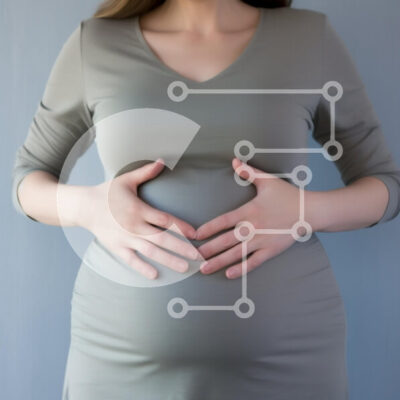 Intra Συλλεκτικό Ξύλινο Παζλ Plywood  4mm - Έγκυος γυναίκα που κρατά τα χέρια στο στομάχι Σε Ξύλινο Κουτί - Διαστάσεις Puzzle: 10x10 cm – 25 κομμάτια - Image 1