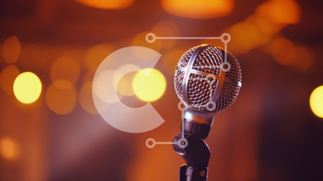 Intra Συλλεκτικό Ξύλινο Παζλ Plywood  4mm - Μικρόφωνο σε πορτοκαλί φόντο Σε Ξύλινο Κουτί - Διαστάσεις Puzzle: 10x10 cm – 25 κομμάτια