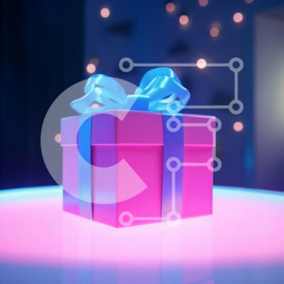 Intra Συλλεκτικό Ξύλινο Παζλ Plywood 4mm - Ροζ και μπλε κουτί δώρου σε φωτιζόμενο τραπέζι Σε Ξύλινο Κουτί - Διαστάσεις: 10x10 cm – 25 κομμάτια - Image 1