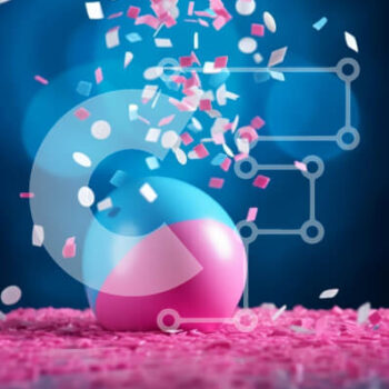 Intra Συλλεκτικό Ξύλινο Παζλ Plywood  4mm - Ροζ και μπλε αυγό με κομφετί Σε Ξύλινο Κουτί - Διαστάσεις Puzzle: 10x10 cm – 25 κομμάτια - Image 1