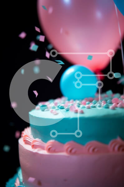 Intra Συλλεκτικό Ξύλινο Παζλ Plywood  4mm - Ζωντανή τούρτα γενεθλίων με μπαλόνια και κομφετί Σε Ξύλινο Κουτί - Διαστάσεις: 10x10 cm – 25 κομμάτια