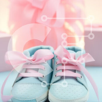 Intra Συλλεκτικό Ξύλινο Παζλ Plywood  4mm - Μπλε παιδικά παπούτσια και ροζ κουτιά δώρου Σε Ξύλινο Κουτί - Διαστάσεις Puzzle: 10x10 cm – 25 κομμάτια - Image 1