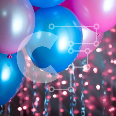 Intra Συλλεκτικό Ξύλινο Παζλ Plywood 4mm - Πολύχρωμα μπαλόνια και σερπαντίνες Σε Ξύλινο Κουτί - Διαστάσεις Puzzle: 10x10 cm – 25 κομμάτια - Image 1