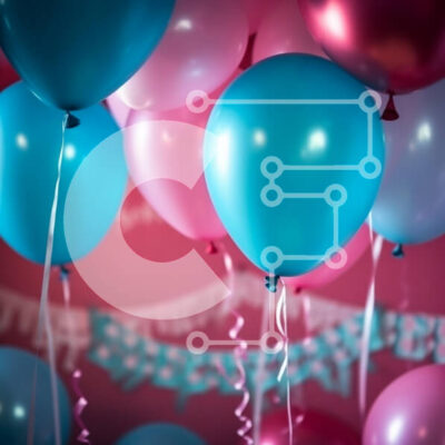 Intra Συλλεκτικό Ξύλινο Παζλ Plywood  4mm - Πολύχρωμα μπαλόνια και κομφετί Σε Ξύλινο Κουτί - Διαστάσεις: 10x10 cm – 25 κομμάτια - Image 1