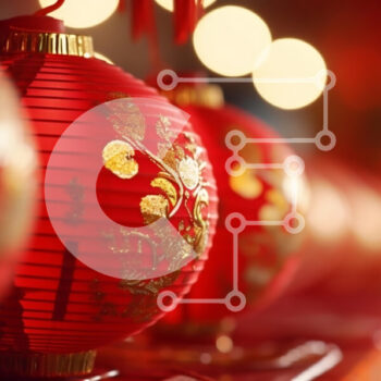 Intra Συλλεκτικό Ξύλινο Παζλ Plywood  4mm - Σειρά από κόκκινα φανάρια με χρυσά σχέδια Σε Ξύλινο Κουτί - Διαστάσεις Puzzle: 10x10 cm – 25 κομμάτια - Image 1