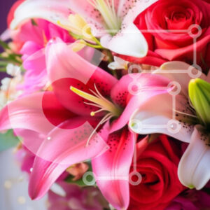 Intra Συλλεκτικό Ξύλινο Παζλ Plywood  4mm - Πολύχρωμο μπουκέτο λουλούδια Σε Ξύλινο Κουτί - Διαστάσεις Puzzle: 10x10 cm – 25 κομμάτια