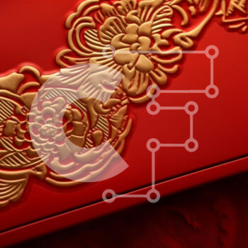 Intra Συλλεκτικό Ξύλινο Παζλ Plywood  4mm - Περίτεχνα έπιπλα σε κόκκινο και χρυσό χρώμα Σε Ξύλινο Κουτί - Διαστάσεις Puzzle: 10x10 cm – 25 κομμάτια - Image 1