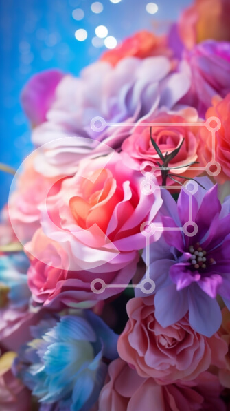 Intra Συλλεκτικό Ξύλινο Παζλ Plywood  4mm - Ζωντανό μπουκέτο από χάρτινα λουλούδια Σε Ξύλινο Κουτί - Διαστάσεις Puzzle: 10x10 cm – 25 κομμάτια