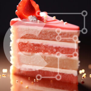 Intra Συλλεκτικό Ξύλινο Παζλ Plywood  4mm - Φέτα ροζ και λευκή τούρτα με κόκκινα τριαντάφυλλα Σε Ξύλινο Κουτί - Διαστάσεις: 10x10 cm – 25 κομμάτια