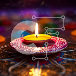 Intra Συλλεκτικό Ξύλινο Παζλ Plywood  4mm - Αναμμένο κερί με πολύχρωμα διακοσμητικά Σε Ξύλινο Κουτί - Διαστάσεις: 10x10 cm – 25 κομμάτια