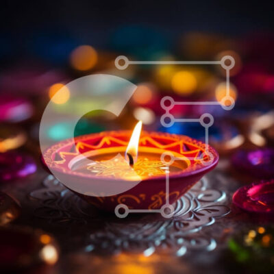 Intra Συλλεκτικό Ξύλινο Παζλ Plywood  4mm - Γιορτή Diwali με αναμμένο κερί Σε Ξύλινο Κουτί - Διαστάσεις: 10x10 cm – 25 κομμάτια - Image 1