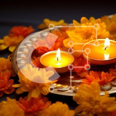 Intra Συλλεκτικό Ξύλινο Παζλ Plywood  4mm - Αναμμένα κεριά και λουλούδια για ειδικές περιστάσεις Σε Ξύλινο Κουτί - Διαστάσεις Puzzle: 10x10 cm – 25 κομμάτια - Image 1