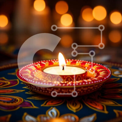 Intra Συλλεκτικό Ξύλινο Παζλ Plywood  4mm - Αναμμένο κερί σε κεραμικό πιάτο Σε Ξύλινο Κουτί - Διαστάσεις Puzzle: 10x10 cm – 25 κομμάτια - Image 1