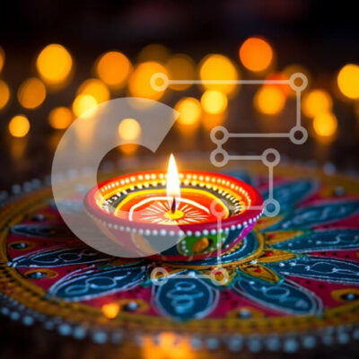 Intra Συλλεκτικό Ξύλινο Παζλ Plywood  4mm - Γιορτή κεριών Diwali Σε Ξύλινο Κουτί - Διαστάσεις: 10x10 cm – 25 κομμάτια - Image 1