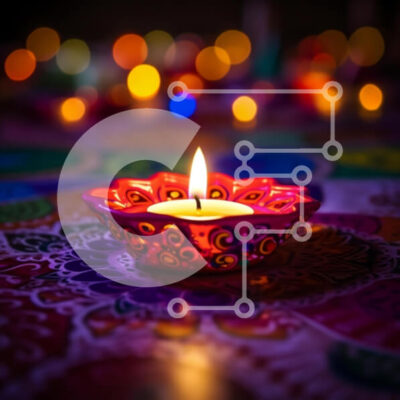 Intra Συλλεκτικό Ξύλινο Παζλ Plywood  4mm - Πολύχρωμο αναμμένο κερί σε διακοσμημένο τραπέζι Σε Ξύλινο Κουτί - Διαστάσεις: 10x10 cm – 25 κομμάτια - Image 1