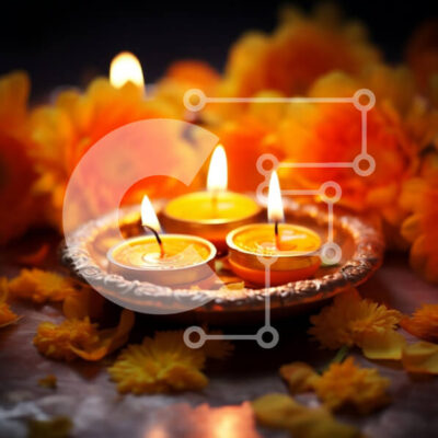 Intra Συλλεκτικό Ξύλινο Παζλ Plywood  4mm - Προσκαλώντας σκηνικό υπό το φως των κεριών με κίτρινα λουλούδια Σε Ξύλινο Κουτί - Διαστάσεις Puzzle: 10x10 cm – 25 κομμάτια - Image 1