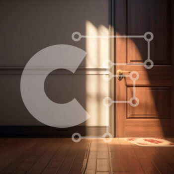 Intra Συλλεκτικό Ξύλινο Παζλ Plywood  4mm - Μινιμαλιστική ξύλινη πόρτα σε κενό δωμάτιο Σε Ξύλινο Κουτί - Διαστάσεις Puzzle: 10x10 cm – 25 κομμάτια - Image 1