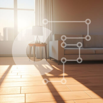 Intra Συλλεκτικό Ξύλινο Παζλ Plywood  4mm - Μοντέρνο σαλόνι με θέα στον ορίζοντα της πόλης Σε Ξύλινο Κουτί - Διαστάσεις Puzzle: 10x10 cm – 25 κομμάτια - Image 1