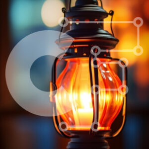 Intra Συλλεκτικό Ξύλινο Παζλ Plywood  4mm - Παλιομοδίτικο φανάρι φωτισμένο στο σκοτάδι Σε Ξύλινο Κουτί - Διαστάσεις: 10x10 cm – 25 κομμάτια