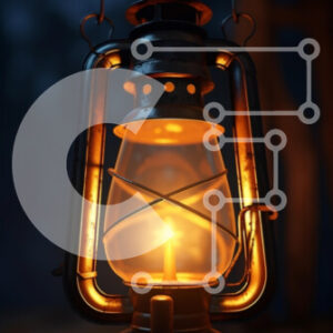 Intra Συλλεκτικό Ξύλινο Παζλ Plywood  4mm - Vintage φανάρι σε σκούρα ξύλινη επιφάνεια Σε Ξύλινο Κουτί - Διαστάσεις: 10x10 cm – 25 κομμάτια