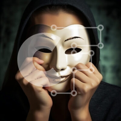 Intra Συλλεκτικό Ξύλινο Παζλ Plywood  4mm - Μυστηριώδες πρόσωπο που κρατά μια μάσκα Σε Ξύλινο Κουτί - Διαστάσεις Puzzle: 10x10 cm – 25 κομμάτια - Image 1