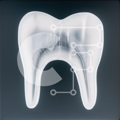 Intra Συλλεκτικό Ξύλινο Παζλ Plywood 4mm - Εικόνα ακτίνων Χ ενός δοντιού που δείχνει την εσωτερική δομή Σε Ξύλινο Κουτί - Διαστάσεις Puzzle: 10x10 cm – 25 κομμάτια - Image 1