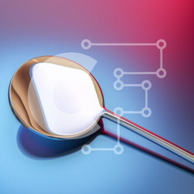 Intra Συλλεκτικό Ξύλινο Παζλ Plywood  4mm - Ασημένιο κουτάλι σε αφηρημένο φόντο Σε Ξύλινο Κουτί - Διαστάσεις: 10x10 cm – 25 κομμάτια - Image 1