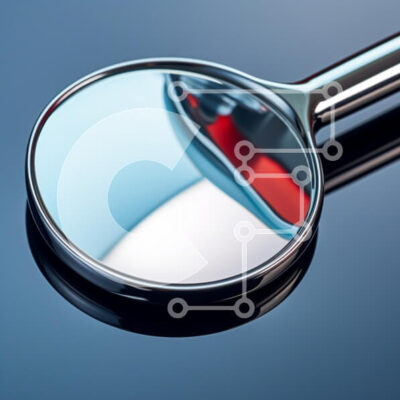 Intra Συλλεκτικό Ξύλινο Παζλ Plywood  4mm - Μεγεθυντικός φακός σε αντικείμενο με κόκκινες και μπλε ρίγες Σε Ξύλινο Κουτί - Διαστάσεις: 10x10 cm – 25 κομμάτια - Image 1