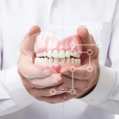 Intra Συλλεκτικό Ξύλινο Παζλ Plywood  4mm - Άτομο που κρατά ένα μοντέλο οδοντικών δοντιών Σε Ξύλινο Κουτί - Διαστάσεις Puzzle: 10x10 cm – 25 κομμάτια - Image 1