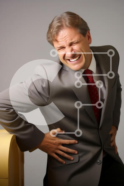 Intra Συλλεκτικό Ξύλινο Παζλ Plywood  4mm - Επιχειρηματίας που βιώνει πόνο στην πλάτη Σε Ξύλινο Κουτί - Διαστάσεις Puzzle: 10x10 cm – 25 κομμάτια