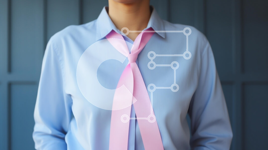 Intra Συλλεκτικό Ξύλινο Παζλ Plywood  4mm - Μοντέρνα εμφάνιση με μπλε πουκάμισο και ροζ κορδέλα Σε Ξύλινο Κουτί - Διαστάσεις Puzzle: 10x10 cm – 25 κομμάτια