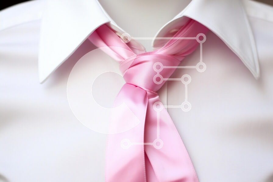 Intra Συλλεκτικό Ξύλινο Παζλ Plywood  4mm - Κομψό λευκό πουκάμισο με ροζ γραβάτα Σε Ξύλινο Κουτί - Διαστάσεις Puzzle: 10x10 cm – 25 κομμάτια