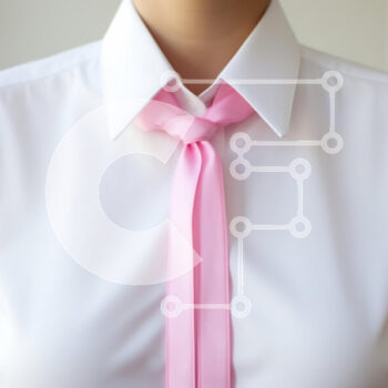 Intra Συλλεκτικό Ξύλινο Παζλ Plywood  4mm - Ροζ γραβάτα και λευκό πουκάμισο με γιακά Σε Ξύλινο Κουτί - Διαστάσεις Puzzle: 10x10 cm – 25 κομμάτια - Image 1