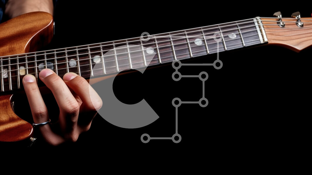 Intra Συλλεκτικό Ξύλινο Παζλ Plywood  4mm - Κοντινό πλάνο που παίζει κιθάρα με το χέρι Σε Ξύλινο Κουτί - Διαστάσεις Puzzle: 10x10 cm – 25 κομμάτια