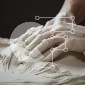 Intra Συλλεκτικό Ξύλινο Παζλ Plywood 4mm - Χέρια που πλάθουν επιδέξια τον πηλό Σε Ξύλινο Κουτί - Διαστάσεις Puzzle: 10x10 cm – 25 κομμάτια - Image 1