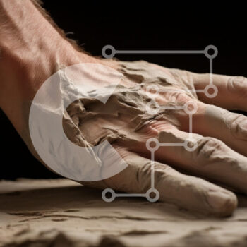 Intra Συλλεκτικό Ξύλινο Παζλ Plywood  4mm - Χέρι που ασχολείται με τη γλυπτική από πηλό Σε Ξύλινο Κουτί - Διαστάσεις Puzzle: 10x10 cm – 25 κομμάτια - Image 1