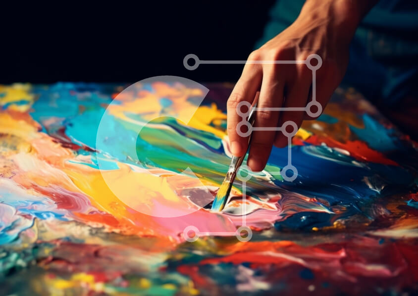 Intra Συλλεκτικό Ξύλινο Παζλ Plywood  4mm - Ζωντανή καλλιτεχνική ζωγραφική με χέρι και πινέλο Σε Ξύλινο Κουτί - Διαστάσεις Puzzle: 10x10 cm – 25 κομμάτια